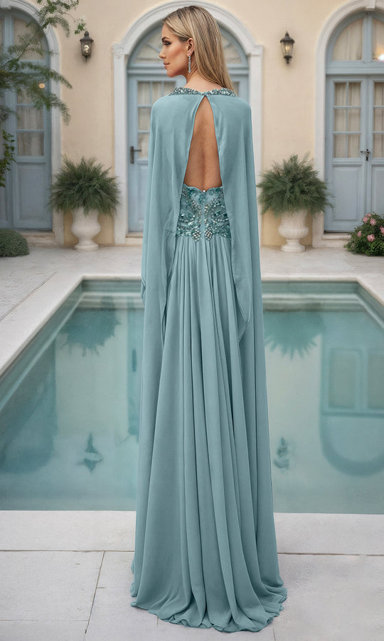 Terani Couture 261M6402 - Sweetheart Beaded A-Line Gown with Cape