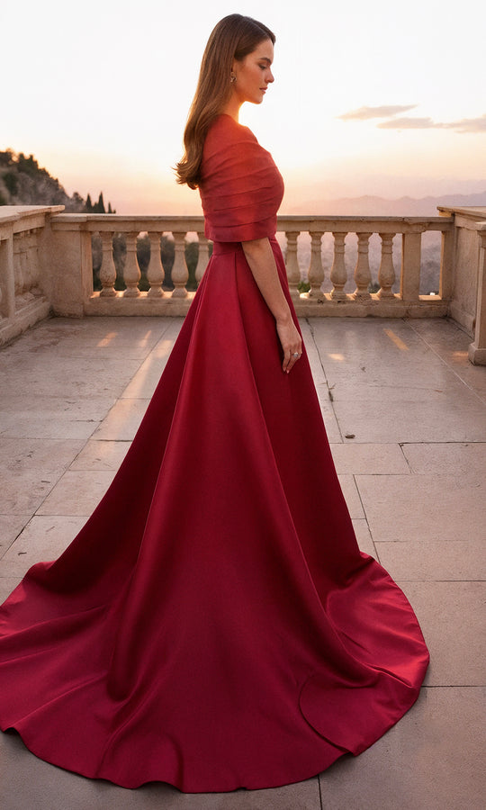 Terani Couture 261M6415 - Strapless Overskirt Satin Evening Dress