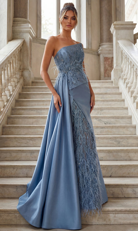 Terani Couture 262E7052 - Embellished Strapless Gown with Overskirt