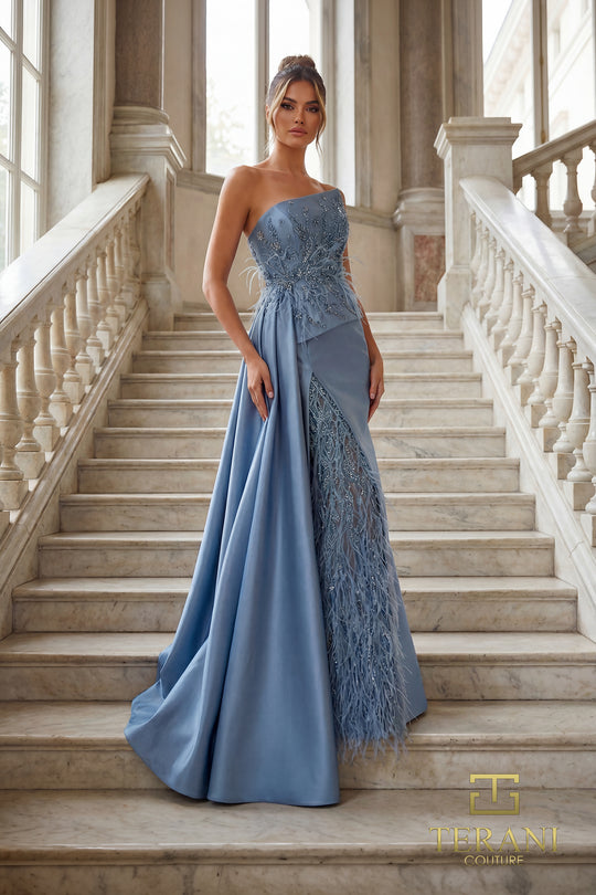 Terani Couture 262E7052 - Embellished Strapless Gown with Overskirt