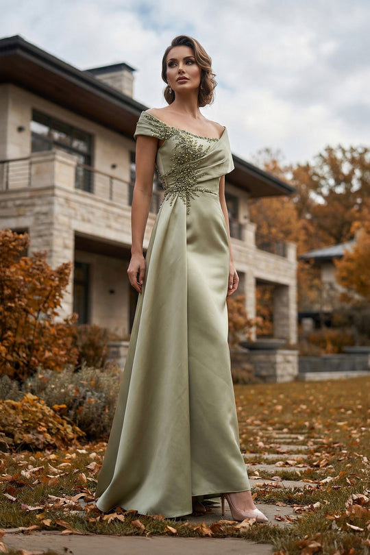 Terani Couture 262M7278 - Asymmetric Overlay Beaded Sheath Formal Gown