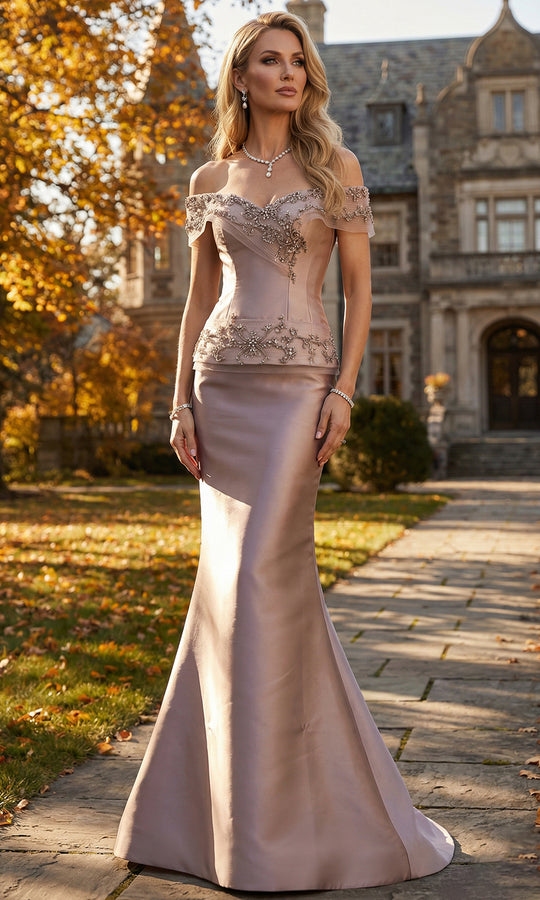 Terani Couture 262M7297 - Jeweled Accent Off Shoulder Formal Gown