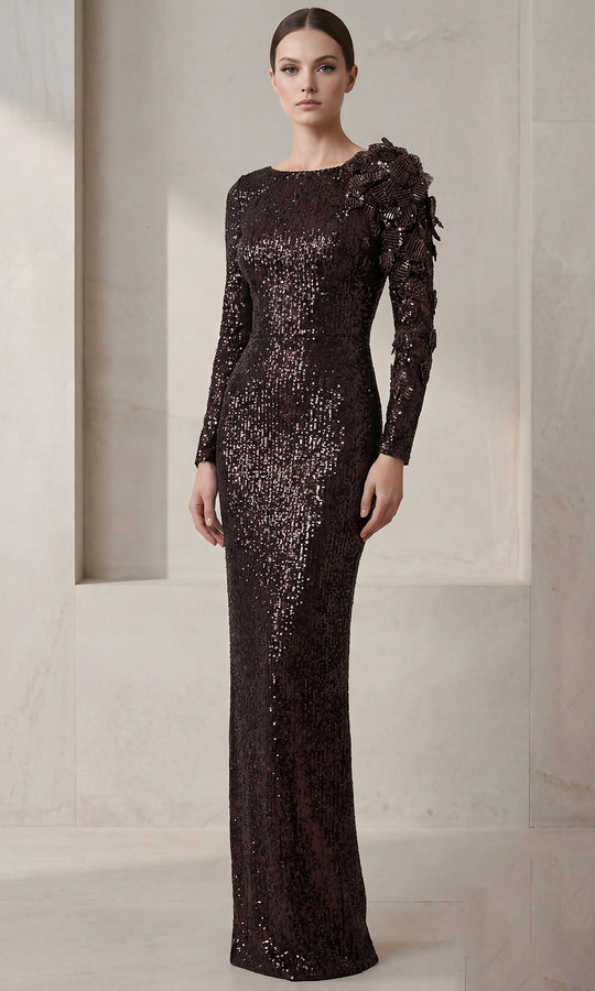 Terani Couture 262E7106 - Allover Sequin Column Evening Gown
