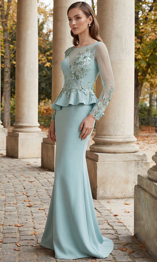 Terani Couture 262M7257 - Floral Bateau Gown