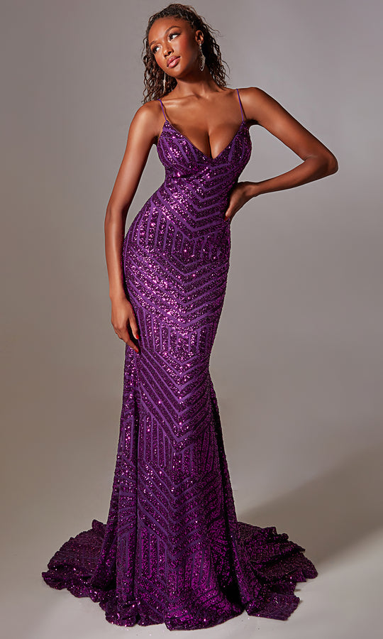 Aerie Couture 263 - Sequin Mermaid Gown with Lace-Up Back