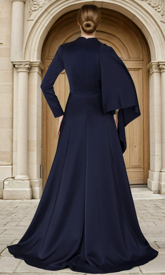 Janique 268009 - Cape Sleeve A Line Evening Gown
