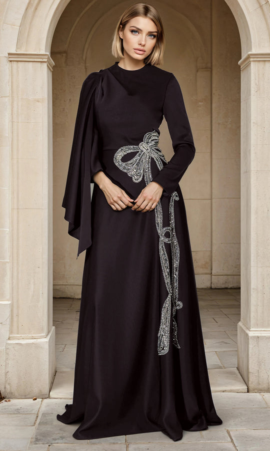 Janique 268009 - Cape Sleeve A Line Evening Gown