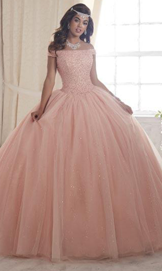Quinceanera Collection - 26844 Crystal Studded Off Shoulder Ballgown