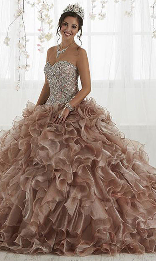 Quinceanera Collection - 26924 Rhinestone Studded Strapless Ballgown