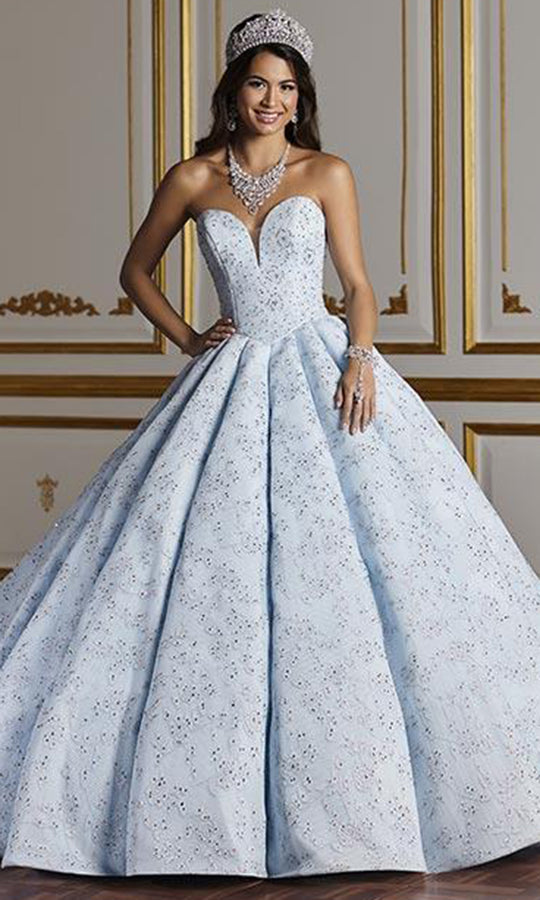 Quinceanera Collection - 26932 Metallic Floral Lace Gown