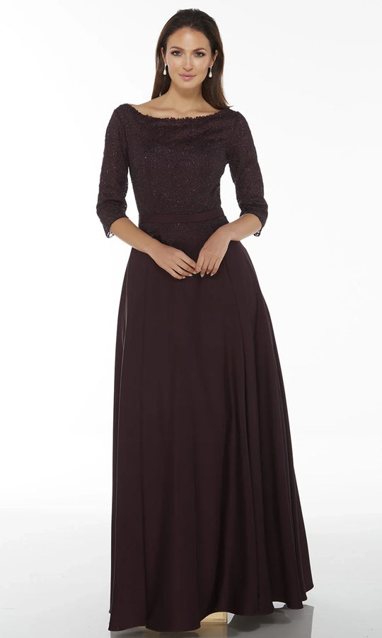Alyce Paris 27099 - Embellished Lace Sleeve Formal Dress