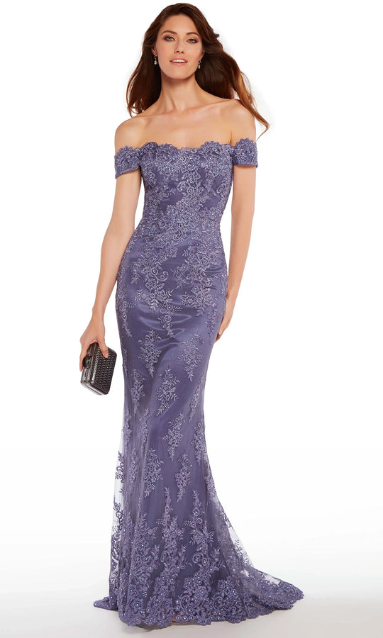 Alyce Paris 27249 - Lace Embroidered Off Shoulder Gown