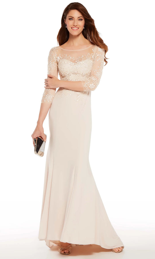 Alyce Paris 27257 - Lace Illusion Bateau Sheath Gown