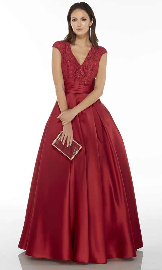 Alyce Paris 27278 - Lace Bodice Mikado A-Line Gown