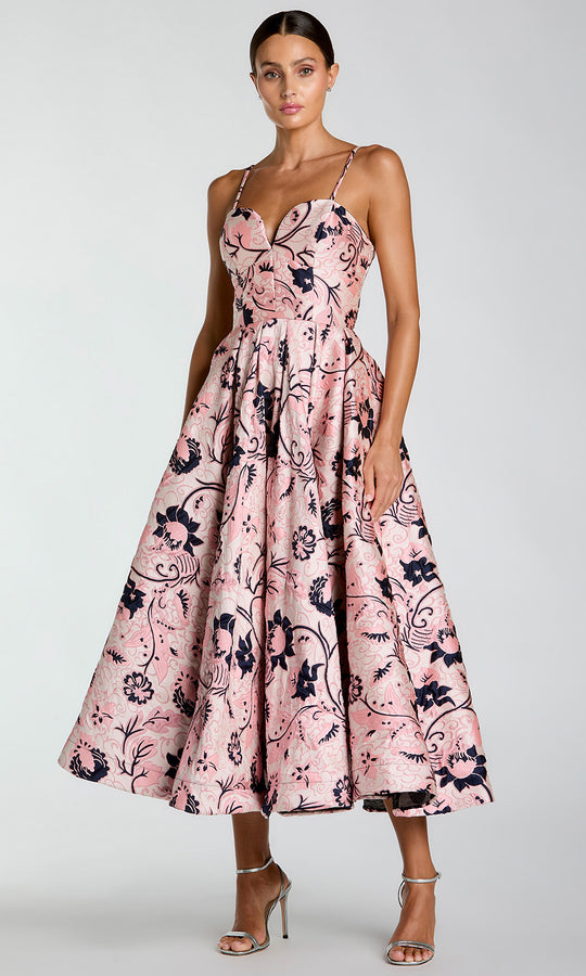 Mac Duggal 27473 - Sweetheart Neck Midi Dress with Floral Print