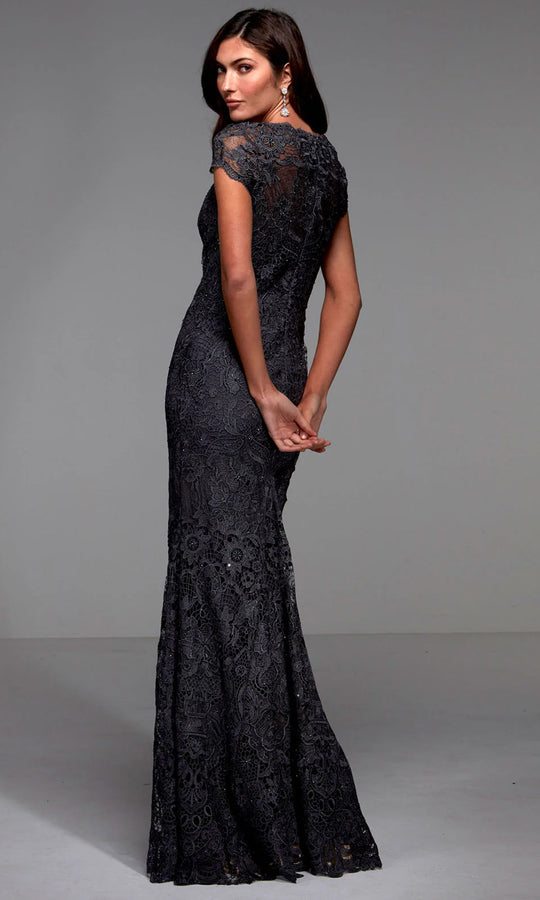 Alyce Paris 27478 - Cap Sleeve Allover Lace Formal Gown