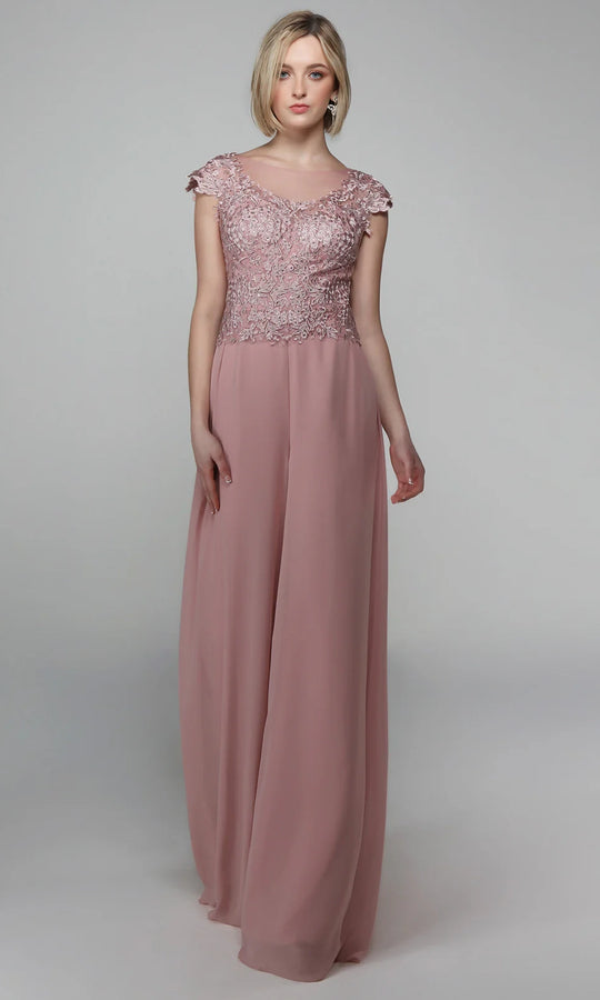 Alyce Paris 27488 - Lace Bodice Illusion Neck Jumpsuit