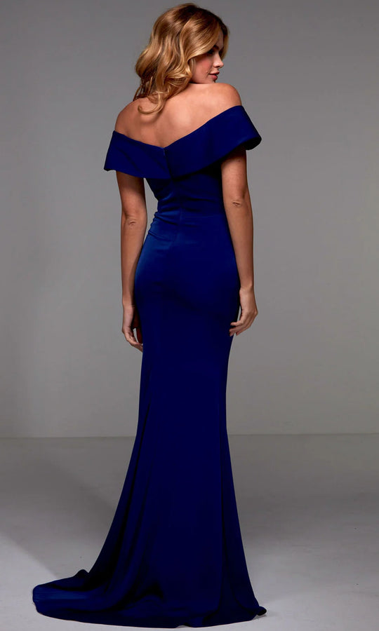 Alyce Paris 27489 - Folded Off Shoulder Sheath Gown