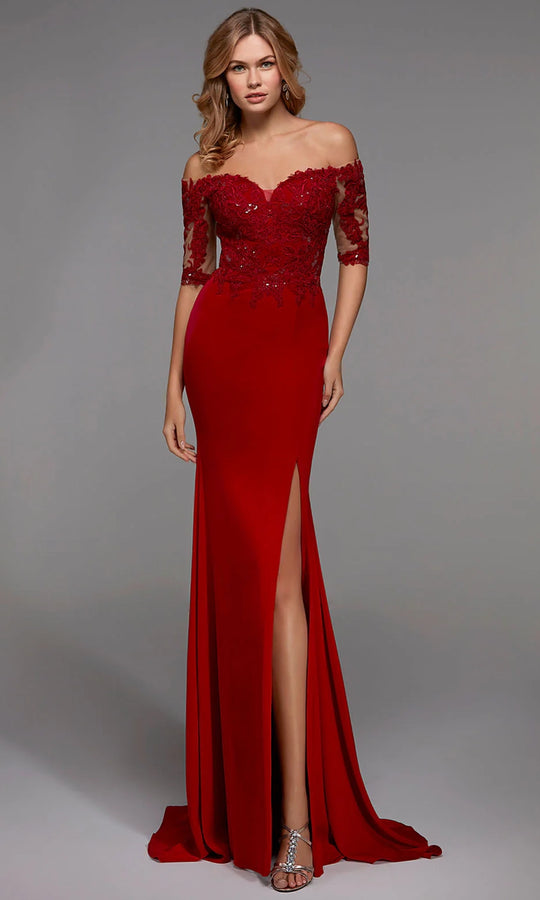 Alyce Paris 27518 - Embroidered Sweetheart Slit Formal Dress