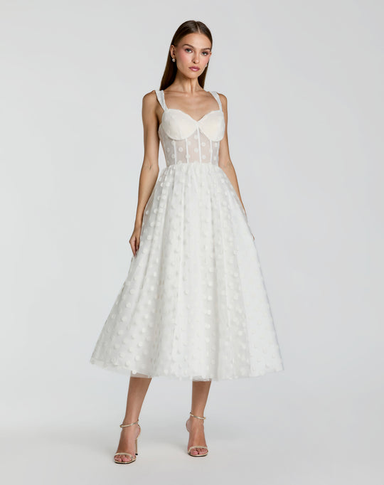 Ieena Duggal 27539 - Polka Dot Tea-Length Tulle Dress
