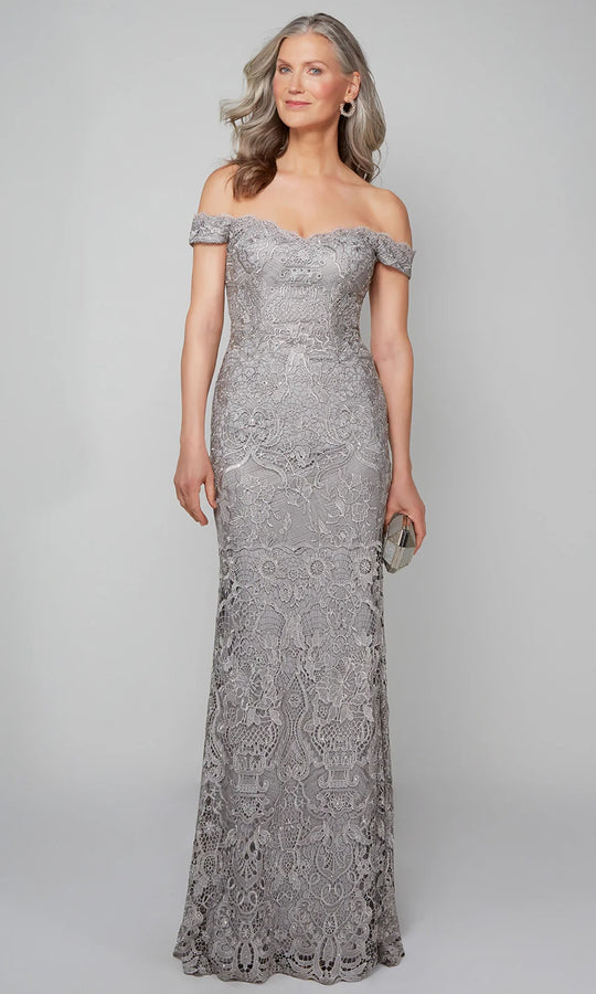 Alyce Paris 27553 - Allover Lace Off-Shoulder Fitted Dress