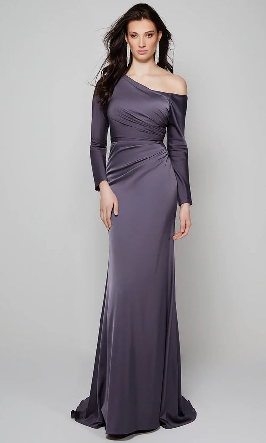 Alyce Paris 27557 - Asymmetric Long Sleeve Gown
