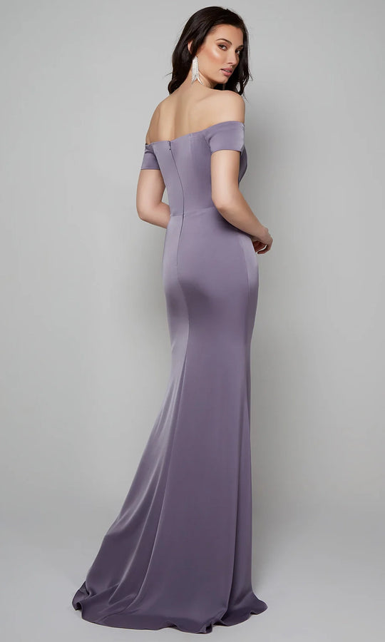 Alyce Paris 27558 - Pleated Off Shoulder Faille Gown