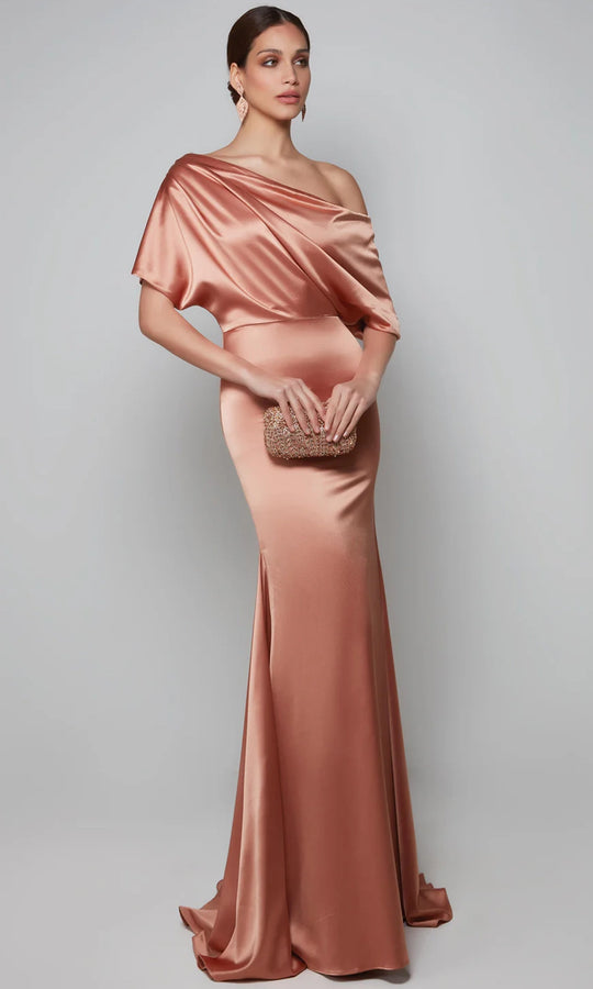 Alyce Paris 27560 - Draped Bodice Short Sleeve Gown