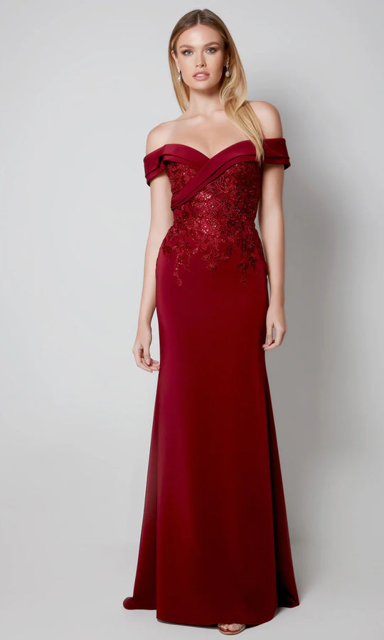 Alyce Paris 27571 - Off Shoulder Beaded Lace Gown