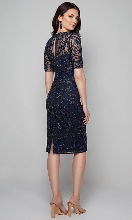 Alyce Paris 27583 - Embroidered Illusion Sheath Dress