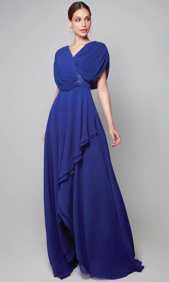 Alyce Paris 27592 - Draped Bodice V-Neck Chiffon Dress