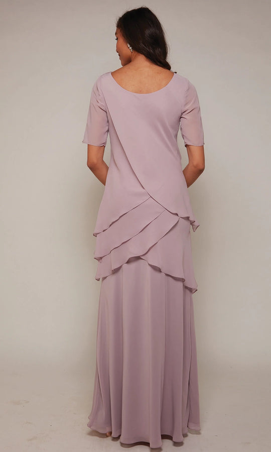 Alyce Paris 27593 - Tiered Chiffon Scoop Neck Gown