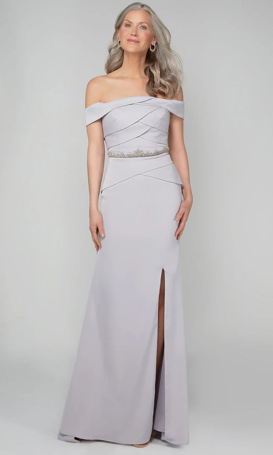 Alyce Paris 27610 - Pleated Bodice Off Shoulder Gown with Slit