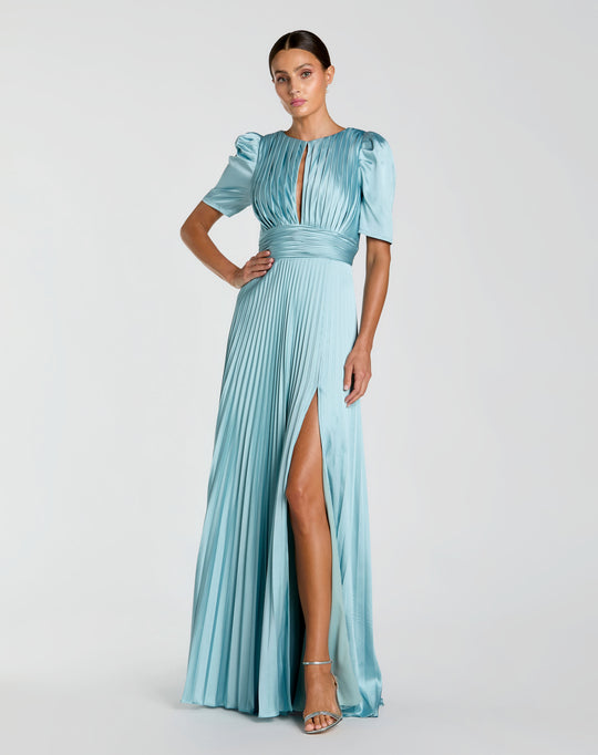 Mac Duggal 27616 - Pleated Charmeuse A-Line Evening Dress