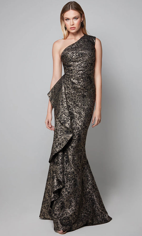 Alyce Paris 27620 - Metallic Jacquard One Shoulder Formal Dress
