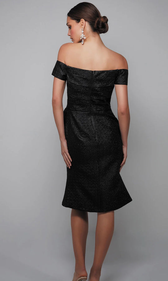 Alyce Paris 27638 - Off Shoulder Jacquard Fitted Dress