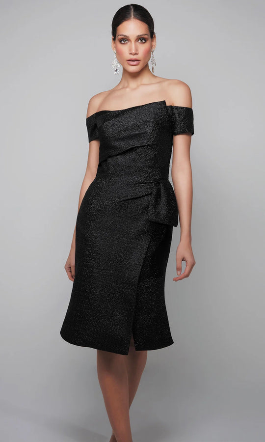 Alyce Paris 27638 - Off Shoulder Jacquard Fitted Dress