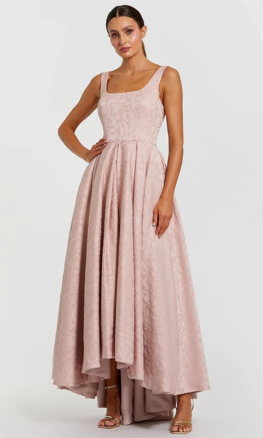 Mac Duggal 27643 - Jacquard Square Neck High Low Gown