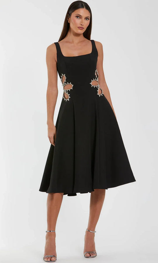 Ieena Duggal 27656 - Rhinestone Trim Cutout A-Line Dress