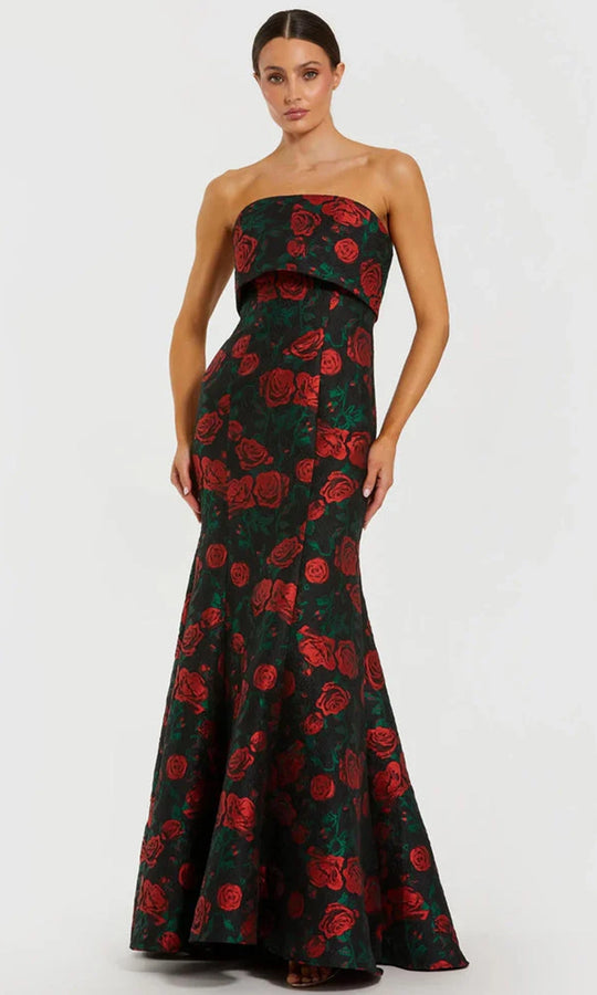 Ieena Duggal 27679 - Strapless Floral Brocade Trumpet Gown