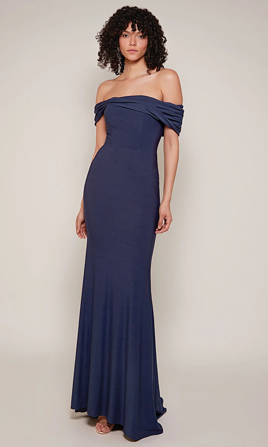 Alyce Paris 27680 - Ruched Off Shoulder Jersey Dress