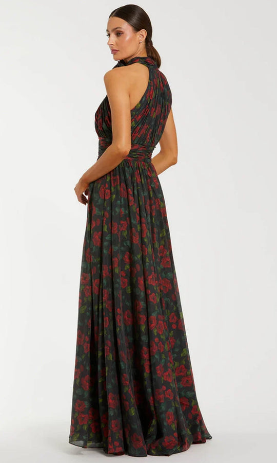 Ieena Duggal 27692 - Floral Print High Halter Evening Gown
