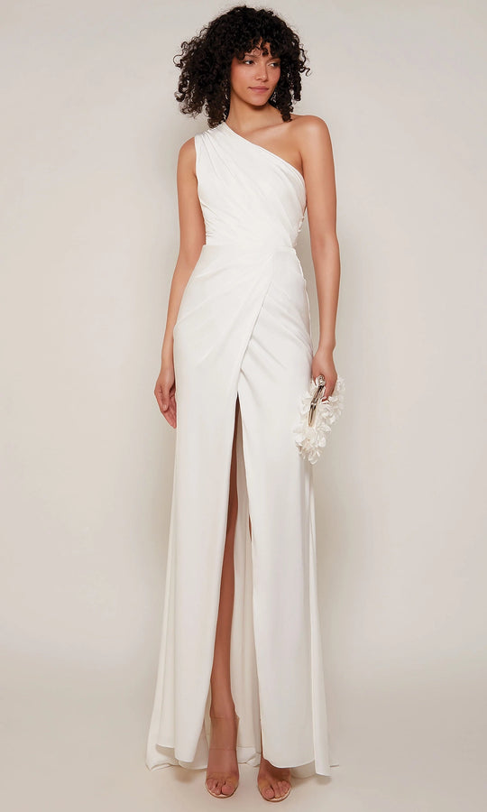 Alyce Paris 27697 - Ruched Ornate Asymmetric Long Gown