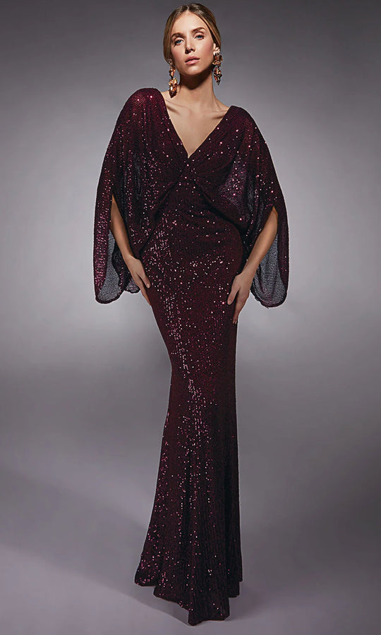 Alyce Paris 27703 - Sequined Cape Sleeve Formal Gown