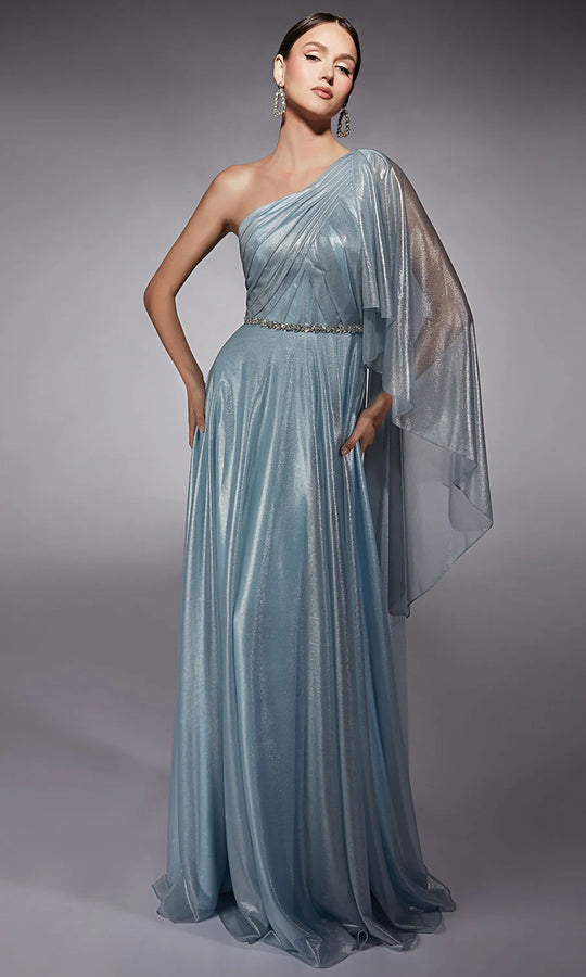 Alyce Paris 27719 - Metallic Chiffon One Shoulder Gown