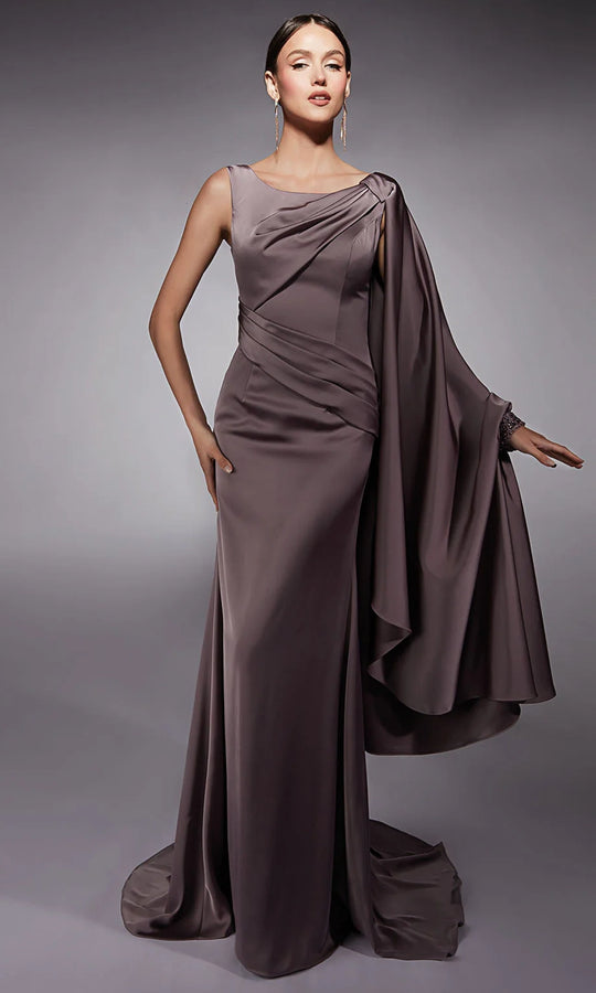 Alyce Paris 27722 - Satin One Shoulder Pleated Gown