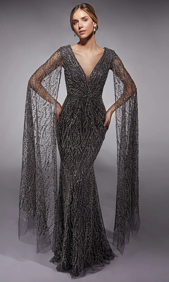 Alyce Paris 27725 - Sequined Detachable Cape Sleeve Dress