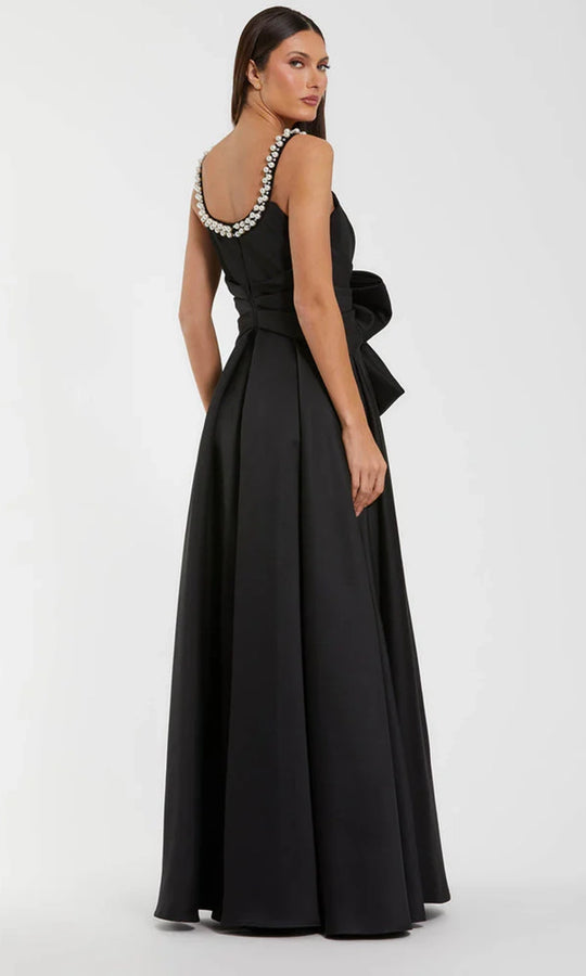 Ieena Duggal 27743 - Pearl Neckline Oversized Bow Evening Gown