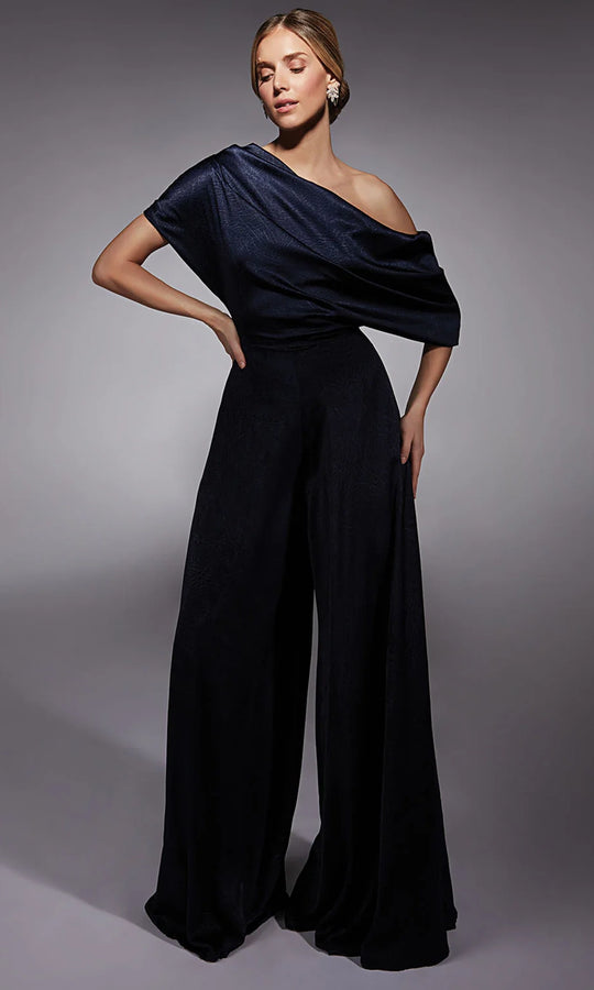 Alyce Paris 27743 - One Shoulder Wide-Leg Jumpsuit