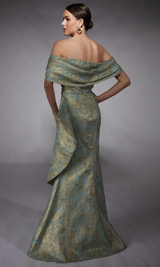 Alyce Paris 27750 - Detachable Sleeve Jacquard Mermaid Dress